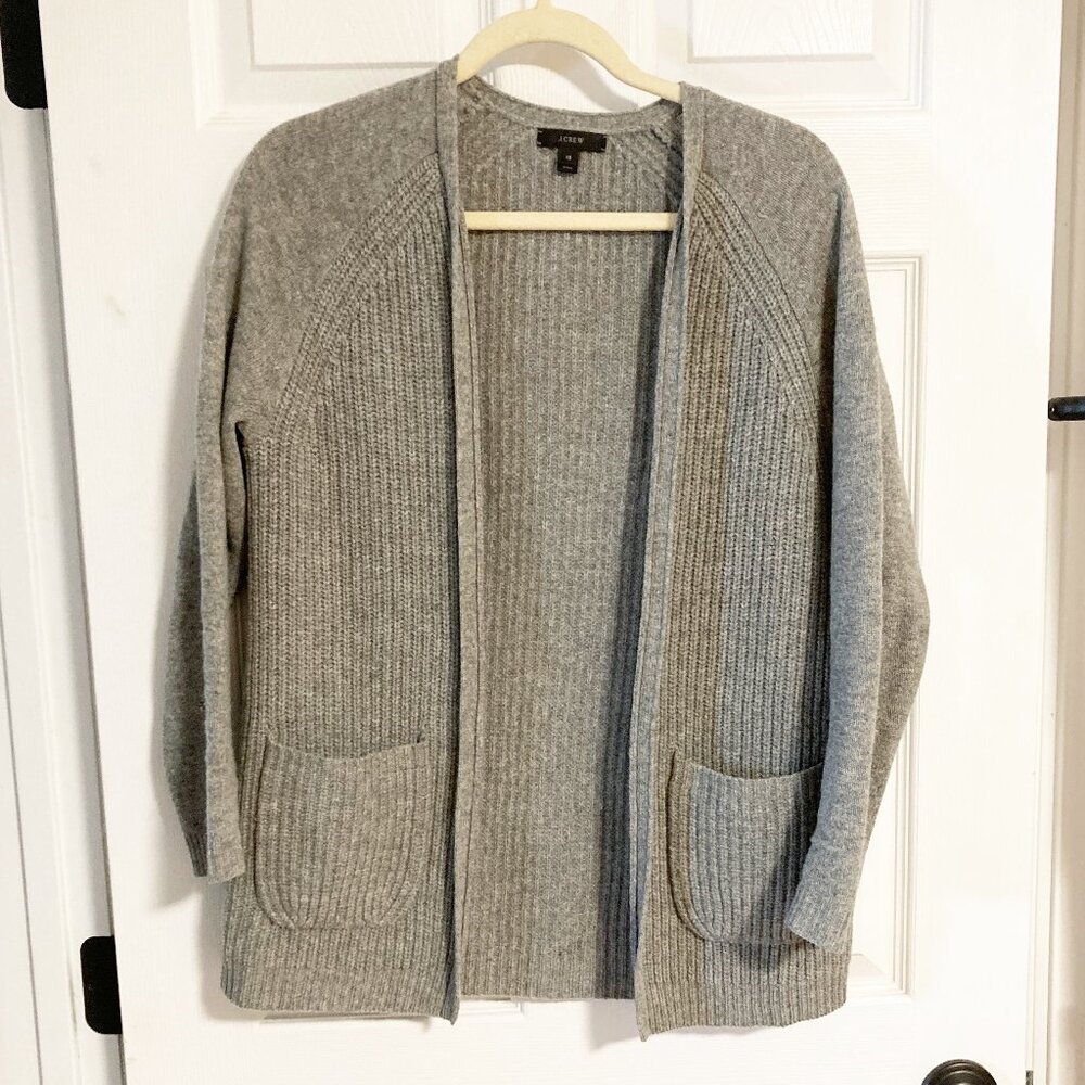 J Crew 100% Wool Open Front Cardigan Size XS
